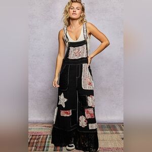 #1237 POL Starlit Rebel Patchwork Overalls